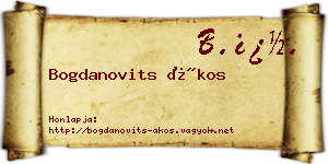 Bogdanovits Ákos névjegykártya