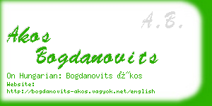 akos bogdanovits business card